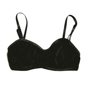 Ebonie n Ivory Velvet Bralette Top in Black